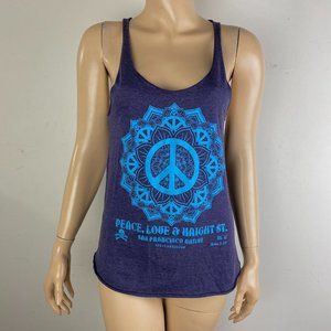 American Apparel M Purple Blue Tank Top Peace Love & Haight St San Francisco CA